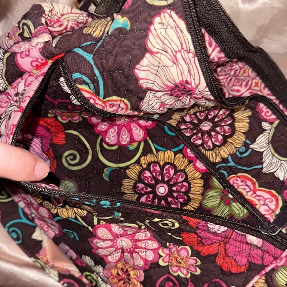 Vera Bradley Pink and Brown Floral Shoulder Bag - Picture 4 of 5